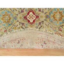 Load image into Gallery viewer, 6&#39;x6&#39; Sandcastle Beige, The Sunset Rosettes with Soft Colors, Wool and Silk, Hand Knotted, Round Oriental Rug FWR542784