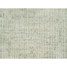 Load image into Gallery viewer, 8&#39;x8&#39; Mindful Gray, High and Low Pile Cord Collection, Flat Weave Shiny Wool, Hand Woven Plain and Simple Oriental Square Rug FWR542856