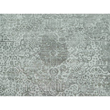 Load image into Gallery viewer, 14&#39;x14&#39; Cloudburst Gray, Hand Knotted, Broken Wool and Silk Persian Design, Soft to Touch, Denser Weave, Square Oriental Rug FWR542904