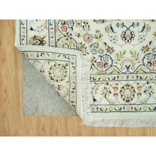 Load image into Gallery viewer, 4&#39;1&quot;x6&#39;2&quot; Soft Focus White, Hand Knotted 250 KPSI Nain With Central Medallion Design and All Over Floral Motifs, Densely Woven Extra Soft Wool, Oriental Rug FWR543042