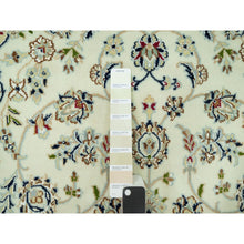 Load image into Gallery viewer, 4&#39;1&quot;x6&#39;2&quot; Soft Focus White, Hand Knotted 250 KPSI Nain With Central Medallion Design and All Over Floral Motifs, Densely Woven Extra Soft Wool, Oriental Rug FWR543042