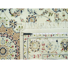 Load image into Gallery viewer, 4&#39;1&quot;x6&#39;2&quot; Soft Focus White, Hand Knotted 250 KPSI Nain With Central Medallion Design and All Over Floral Motifs, Densely Woven Extra Soft Wool, Oriental Rug FWR543042