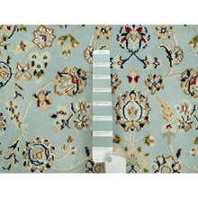 Load image into Gallery viewer, 4&#39;2&quot;x6&#39;1&quot; Blue Hydrangea, Nain Densely Woven Center Medallion Flower Design, 250 KPSI, Hand Knotted 100% Wool, Oriental Rug FWR543054