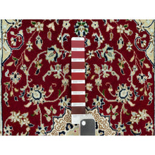 Load image into Gallery viewer, 2&#39;7&quot;x4&#39;1&quot; Sun Dried Tomato Red, Extra Soft Wool Nain With Large Central Medallion Floral Design, 250 KPSI Hand Knotted Oriental Rug FWR543090