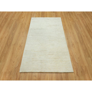 3'10"x5'10" Apple Blossom White, Thick and Plush Luxurious Wool, Lori Buft Gabbeh Plain Design, Soft to The Touch Hand Knotted, Oriental Rug FWR543318