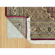 Load image into Gallery viewer, 6&#39;1&quot;x9&#39; Blazer Red, Tabriz Mahi Densely Woven With Fish Medallion Design, Velvety Wool, Hand Knotted Oriental Rug FWR543552