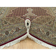 Load image into Gallery viewer, 6&#39;1&quot;x9&#39; Blazer Red, Tabriz Mahi Densely Woven With Fish Medallion Design, Velvety Wool, Hand Knotted Oriental Rug FWR543552