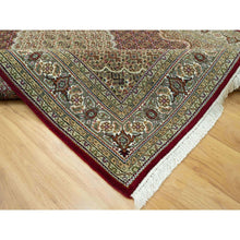 Load image into Gallery viewer, 6&#39;1&quot;x9&#39; Blazer Red, Tabriz Mahi Densely Woven With Fish Medallion Design, Velvety Wool, Hand Knotted Oriental Rug FWR543552