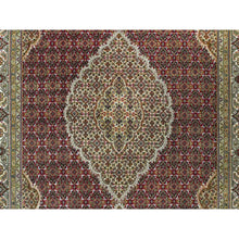 Load image into Gallery viewer, 6&#39;1&quot;x9&#39; Blazer Red, Tabriz Mahi Densely Woven With Fish Medallion Design, Velvety Wool, Hand Knotted Oriental Rug FWR543552