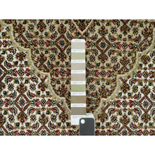 Load image into Gallery viewer, 5&#39;10&quot;x9&#39;1&quot; Panda White, Fish Tabriz Mahi Design, 100% Shiny Wool, Hand Knotted, Oriental Densely Woven Rug FWR543564