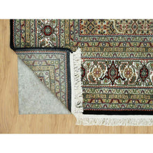 Load image into Gallery viewer, 7&#39;10&quot;x10&#39;2&quot; Inkwell Black, Mahi Tabriz With Fish Medallion Design, Hand Knotted Densely Woven, 100% Wool, Oriental Rug FWR543600