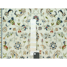 Load image into Gallery viewer, 2&#39;9&quot;x20&#39; Cloud Nine White, Nain With Floral Repetitive Design, All Wool 250 KPSI, Hand Knotted XL Runner Oriental Rug FWR543678