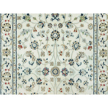 Load image into Gallery viewer, 2&#39;10&quot;x19&#39;10&quot; Origami White, 250 KPSI Hand Knotted Nain Design, All Over Floral Motifs, Densely Woven, Shiny Wool XL Runner Oriental Rug FWR543684