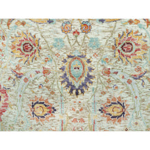 Load image into Gallery viewer, 2&#39;7&quot;x18&#39; Wimborne White, Densely Woven, Soft and Plush Pile, Hand Knotted With Sickle Leaf Design, Silk With Textured Wool, Oriental XL Runner Rug FWR544086