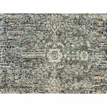 Load image into Gallery viewer, 6&#39;x6&#39; Downpipe Gray, Hand Knotted Silk with Textured Wool, Transitional Persian Influence Erased Medallion Design, Round Oriental Rug FWR544116