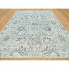 Load image into Gallery viewer, 15&#39;x15&#39; Pacer White, Sickle Leaf Design, Silk With Textured Wool, Denser Weave, Hand Knotted, Soft and Lush, Square Oriental Rug FWR544176