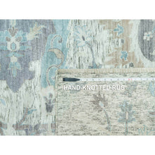 Load image into Gallery viewer, 15&#39;x15&#39; Pacer White, Sickle Leaf Design, Silk With Textured Wool, Denser Weave, Hand Knotted, Soft and Lush, Square Oriental Rug FWR544176