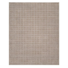 Load image into Gallery viewer, 8&#39;2&quot;x9&#39;10&quot; Beaver Brown, Hand Loomed, Modern Grid Pattern, Natural Wool, Thick and Plush, Soft Pile, Oriental Rug FWR544218