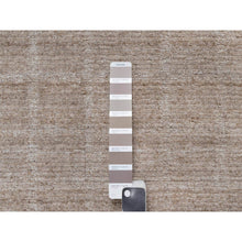 Load image into Gallery viewer, 8&#39;2&quot;x9&#39;10&quot; Beaver Brown, Hand Loomed, Modern Grid Pattern, Natural Wool, Thick and Plush, Soft Pile, Oriental Rug FWR544218