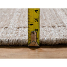 Load image into Gallery viewer, 8&#39;2&quot;x9&#39;10&quot; Beaver Brown, Hand Loomed, Modern Grid Pattern, Natural Wool, Thick and Plush, Soft Pile, Oriental Rug FWR544218