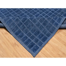 Load image into Gallery viewer, 8&#39;2&quot;x10&#39; Navy Blue, Modern Grid Pattern, Hand Loomed, Thick and Plush, Natural Wool, Oriental Rug FWR544236