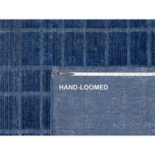 Load image into Gallery viewer, 8&#39;2&quot;x10&#39; Navy Blue, Modern Grid Pattern, Hand Loomed, Thick and Plush, Natural Wool, Oriental Rug FWR544236