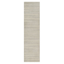 Load image into Gallery viewer, 2&#39;6&quot;x10&#39; Ecru Brown, Variegated Textured Modern Design, Pure Wool, Hand Loomed, Lush and Plush, Runner, Oriental Rug FWR544302