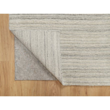 Load image into Gallery viewer, 2&#39;7&quot;x11&#39;9&quot; Beige, Hand Loomed, Variegated Textured Modern Design, Pure Wool, Soft Pile, Runner, Oriental Rug FWR544308