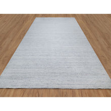 Load image into Gallery viewer, 10&#39;x13&#39;10&quot; Misty Gray, Modern Striae Design, Tone on Tone, Soft Pile, Natural Wool, Hand Loomed, Oriental Rug FWR544380