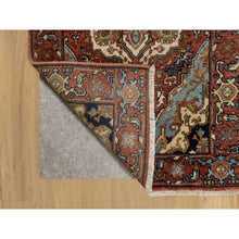 Load image into Gallery viewer, 2&#39;x3&#39;2&quot; Carmine Red, Antiqued Fine Heriz Re-Creation, Hand Spun New Zealand Wool, Hand Knotted, Denser Weave, Natural Dyes, Mat, Oriental Rug FWR544530