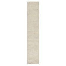 Load image into Gallery viewer, 2&#39;6&quot;x13&#39;9&quot; Stone White, Hand Knotted, Lori Buft Gabbeh, Modern, Thick and Plush, Plain Design, Pure Wool, Runner, Oriental Rug FWR544572