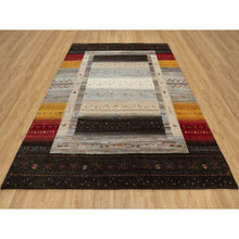 Load image into Gallery viewer, 8&#39;x9&#39;9&quot; Khaki Brown, Pure Wool, Hand Knotted, Lori Buft Gabbeh with Small Animal Figurines, Modern, Thick and Plush, Oriental Rug FWR544596