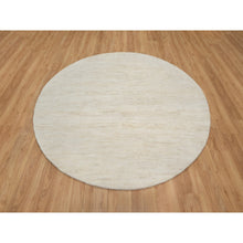 Load image into Gallery viewer, 7&#39;x7&#39; Dutch White, Lori Buft Gabbeh, Modern, Plain Design, Thick and Plush, Pure Wool, Soft to the Touch, Hand Knotted, Round, Oriental Rug FWR544668