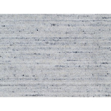 Load image into Gallery viewer, 2&#39;x3&#39; Frost Gray, Hand Loomed, Modern Striae Design, Tone on Tone, Plush Pile, Natural Wool, Mat, Oriental Rug FWR544716