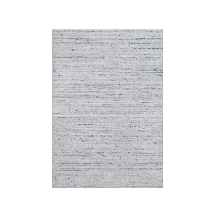 2'x3' Cloud Gray, Modern Striae Design, Tone on Tone, Thick and Plush, Pure Wool, Hand Loomed, Mat, Oriental Rug FWR544722