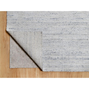 12'x14'10" Misty Gray, Modern Striae Design, Tone on Tone, Lush and Plush, Pure Wool, Hand Loomed, Oversized, Oriental Rug FWR544728