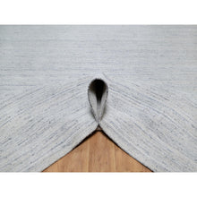 Load image into Gallery viewer, 12&#39;x14&#39;10&quot; Misty Gray, Modern Striae Design, Tone on Tone, Lush and Plush, Pure Wool, Hand Loomed, Oversized, Oriental Rug FWR544728