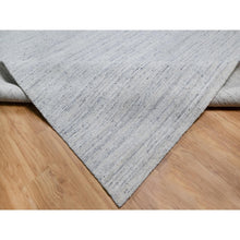 Load image into Gallery viewer, 12&#39;x14&#39;10&quot; Misty Gray, Modern Striae Design, Tone on Tone, Lush and Plush, Pure Wool, Hand Loomed, Oversized, Oriental Rug FWR544728