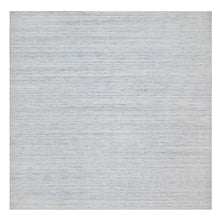 Load image into Gallery viewer, 11&#39;10&quot;x11&#39;10&quot; Misty Gray, Modern Striae Design, Tone on Tone, Soft Pile, Natural Wool, Hand Loomed, Square Oriental Rug FWR544734