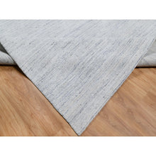 Load image into Gallery viewer, 11&#39;10&quot;x11&#39;10&quot; Misty Gray, Modern Striae Design, Tone on Tone, Soft Pile, Natural Wool, Hand Loomed, Square Oriental Rug FWR544734