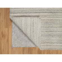 Load image into Gallery viewer, 2&#39;x3&#39; Khaki Brown, Hand Loomed, Variegated Textured Modern Design, Pure Wool, Thick and Plush, Mat, Oriental Rug FWR544770