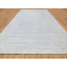 Load image into Gallery viewer, 12&#39;1&quot;x17&#39;9&quot; Ice Gray, Modern Striae Design, Tone on Tone, Lush and Plush, Soft Wool, Hand Loomed, Oversized, Oriental Rug FWR544800