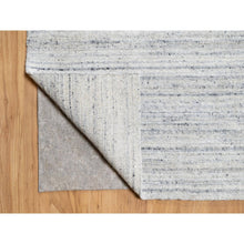 Load image into Gallery viewer, 12&#39;1&quot;x17&#39;9&quot; Ice Gray, Modern Striae Design, Tone on Tone, Lush and Plush, Soft Wool, Hand Loomed, Oversized, Oriental Rug FWR544800