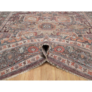 10'x13'9" Tuscan Red, Heriz Revival, Vegetable Dyes, Thick and Plush, Soft Wool, Hand Knotted, Oriental Rug FWR544812