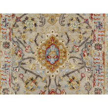 Load image into Gallery viewer, 2&#39;6&quot;x24&#39; Biscoti Beige, The Sunset Rosettes, Soft Colors, Wool and Pure Silk, Hand Knotted, XL Runner, Oriental Rug FWR544854