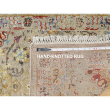 Load image into Gallery viewer, 2&#39;6&quot;x24&#39; Biscoti Beige, The Sunset Rosettes, Soft Colors, Wool and Pure Silk, Hand Knotted, XL Runner, Oriental Rug FWR544854