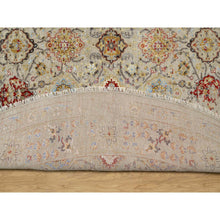 Load image into Gallery viewer, 11&#39;10&quot;x11&#39;10&quot; Biscoti Beige, Hand Knotted, The Sunset Rosettes, Wool and Pure Silk, Soft Colors, Round, Oriental Rug FWR544878