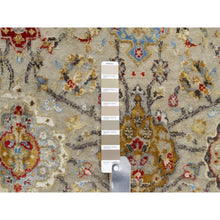 Load image into Gallery viewer, 11&#39;10&quot;x11&#39;10&quot; Biscoti Beige, Hand Knotted, The Sunset Rosettes, Wool and Pure Silk, Soft Colors, Round, Oriental Rug FWR544878