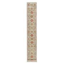 Load image into Gallery viewer, 2&#39;9&quot;x20&#39; Biscoti Beige, Hand Knotted, Soft Colors, The Sunset Rosettes, Wool and Pure Silk, XL Runner, Oriental Rug FWR544896