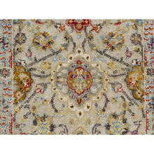 Load image into Gallery viewer, 2&#39;9&quot;x20&#39; Biscoti Beige, Hand Knotted, Soft Colors, The Sunset Rosettes, Wool and Pure Silk, XL Runner, Oriental Rug FWR544896